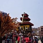 Chariot temple captured at bhaktapur during bisket festival