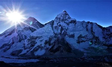 Sunrising at the top of Everest - captured from kalapatthar hike in our Everest basecamp trek