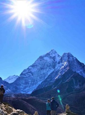 While hiking to Nagkarsang peak for acclimatization at Dingboche village