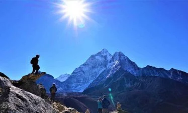 While hiking to Nagkarsang peak for acclimatization at Dingboche village
