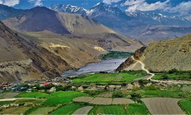 Tibet like landscape seen at Kagbeni village in our Annapurna 2 high pass trek