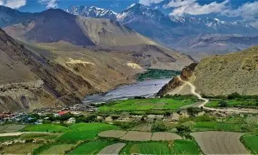 Tibet like landscape seen at Kagbeni village in our Annapurna 2 high pass trek