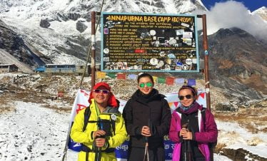 Happy faces on getting to Annapurna basecamp