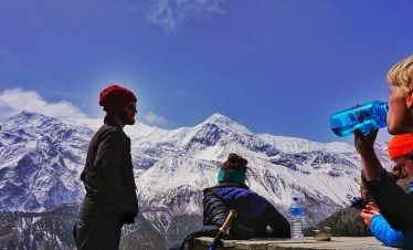 Tilicho peak view after getting back from Tilicho lake visit - at Ledar village