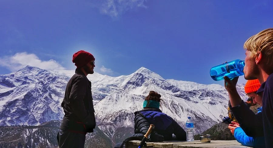 Tilicho peak view after getting back from Tilicho lake visit - at Ledar village