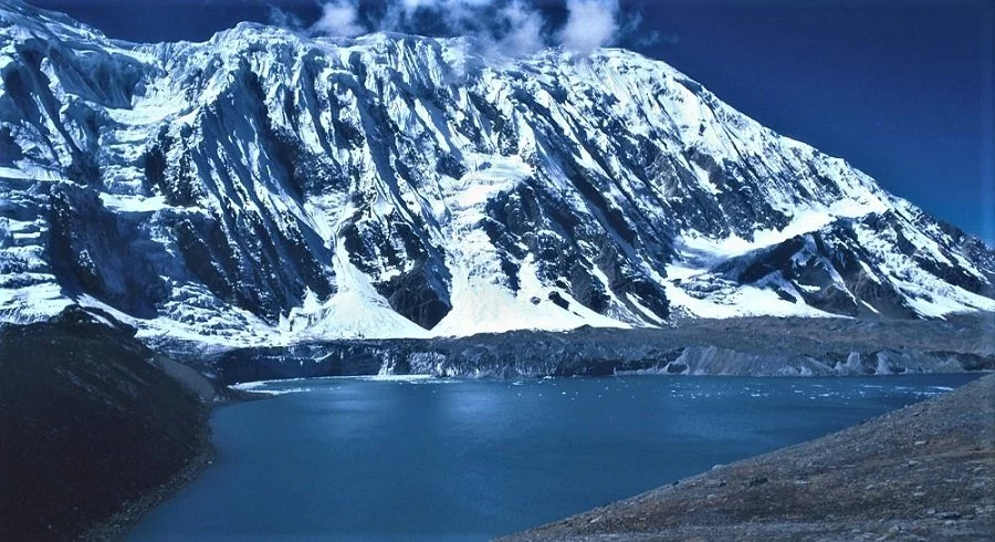 Tilicho lake captured in the spring trekking to the lake