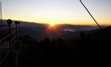 Sunrise captured in chisapani during chisapani nagarkot trek in Nepal