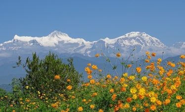 View of the mountain seen on route of Nagarkot trek