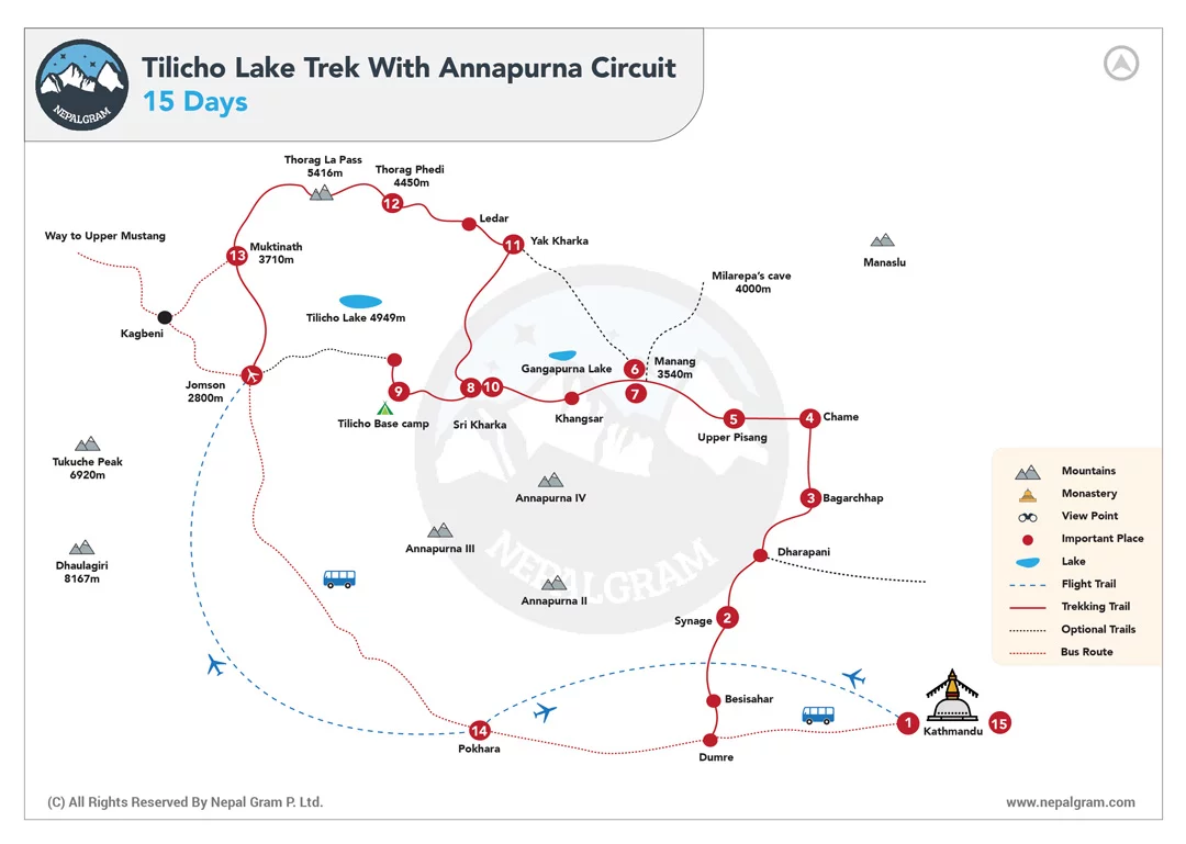 annapurna circuit with tilicho lake trek