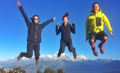A jump that exposes trekking joy at poonhill during abc trekking trip
