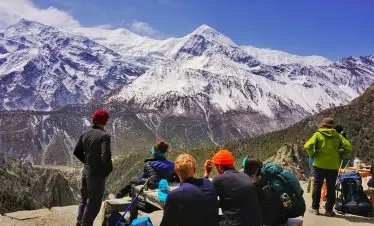 annapurna Circuit Treks - Taking short break on our annapurna circuit trek