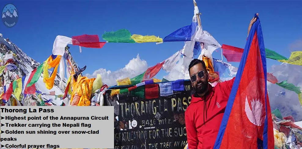 Annapurna Circuit Trek 1 Trekker at thorong la pass.
