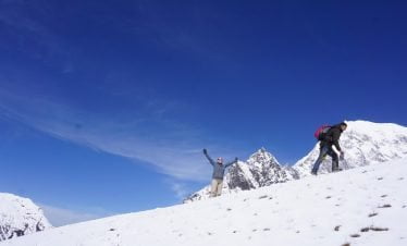 Langtang valley circuit trek in the winter is all about fun walking on snow
