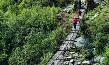 experiencing the village on return from poonhill trekking in final tour day
