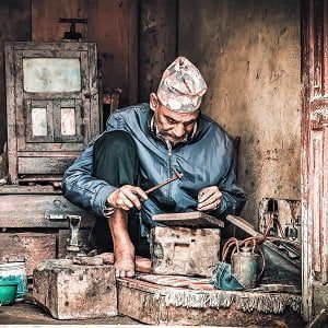 Local man on his work captured frmo bungmati khokana day tour