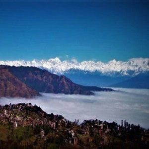 Infinite mountain range seen from nagarkot in changunarayan nagarkot day hiking tour