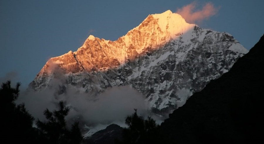 A part of Ganesh Himal seen during sunset in our Ganesh Himal base camp trekking