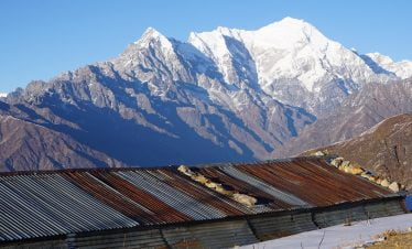 Langtang lirung seen from Laurebina tea house we stayed