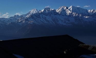 View of the Langtang range seen in Helamu trekking trip in Nepal