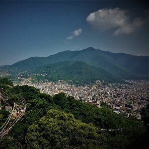 View of kathmandu valley from the rock climbing spot of Nagarjung Hike & Rock climbing height