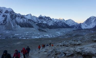 Trekking towards the summit of Kalapatthar in our ebc trip