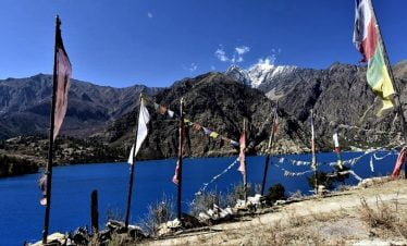 Prayer flags by the Rara lake