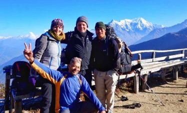 Nepalgram adventure trekking group infront of Mt Langtang Lirung