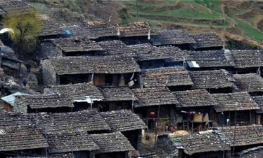 Local houses of Tamang village in the trekking route