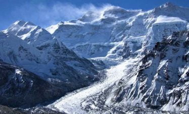 Beauty of the mountain glacier seen in our Tashi lapcha pass trekking adventure