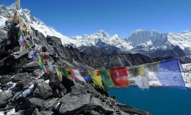 Beauty of the glacial lake captured on route of Rolwaling Tasilapcha pass