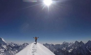 At the summit of Amadablam - picture taken from Drone