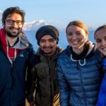 Taking a group picture at poonhill, poonhill is a gateway to short annapurna base camp trek