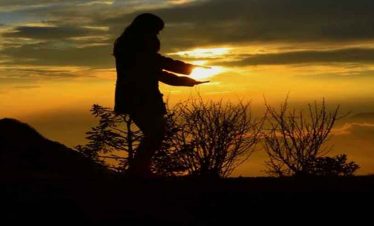 Photo time in the zenith while hiking to Champadevi hills
