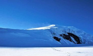 The summit of Chulu peak seen in distance