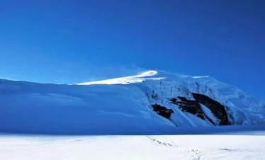 The summit of Chulu peak seen in distance