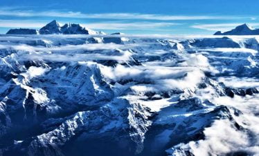 Mountain view sighted from the island peak summit