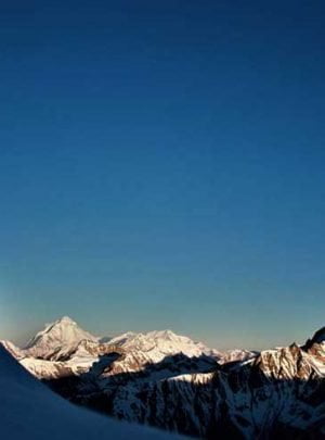 Looking sunrise from the high camp of Island peak