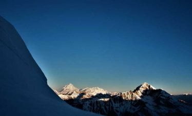 Looking sunrise from the high camp of Island peak