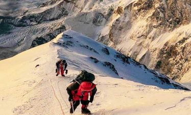 Climbing towards the summit - very close to the peak