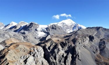 View of Dhaulagiri mountain range seen during Jomsom Muktinath trek