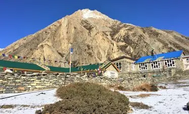 One of the tea house below the hill - the beauty of Nepal Himalaya captured in our Jomsom Muktinath trekking trip