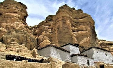 Beautiful geography of dry hills of Mustang