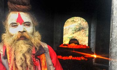 Saint in his full makeup captured in our kathmandu Bhakatapur tour