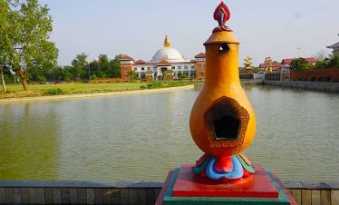 Insane burning spot and the stupa seen at lumbini
