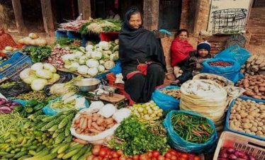Local vendor at her street shop at Bhaktapur