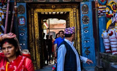 The gate of the golden temple at Kathmandu