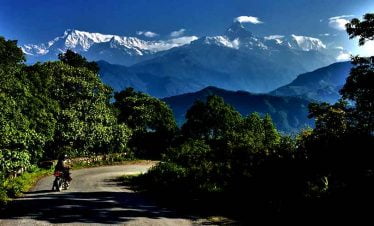 View of Annapurna Himalaya range seen on our way back to pokhara from sarangkot