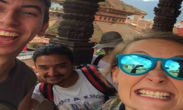 Cheesy face of clients and guides in kathmandu day tour