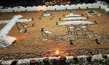 Chariot and Lingo resembling the local festival in Kirtipur kathmandu