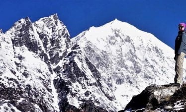 She feels as tall as the mountains on her way to Ganja la pass